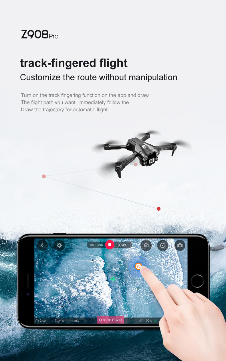 KBDFA new 2024 drone Z908 Pro Drone HD Professional ESC Dual Camera Optical Flow Localization 2.4G WIFi Obstacle Avoidance Quadcopter Toy