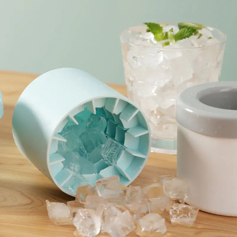 Molde de cubo de gelo de silicone redondo balde de gelo verão caseiro faça você mesmo geladeira congelar máquina de gelo criativo molde de cubo de gelo ferramentas de bar ou cozinha