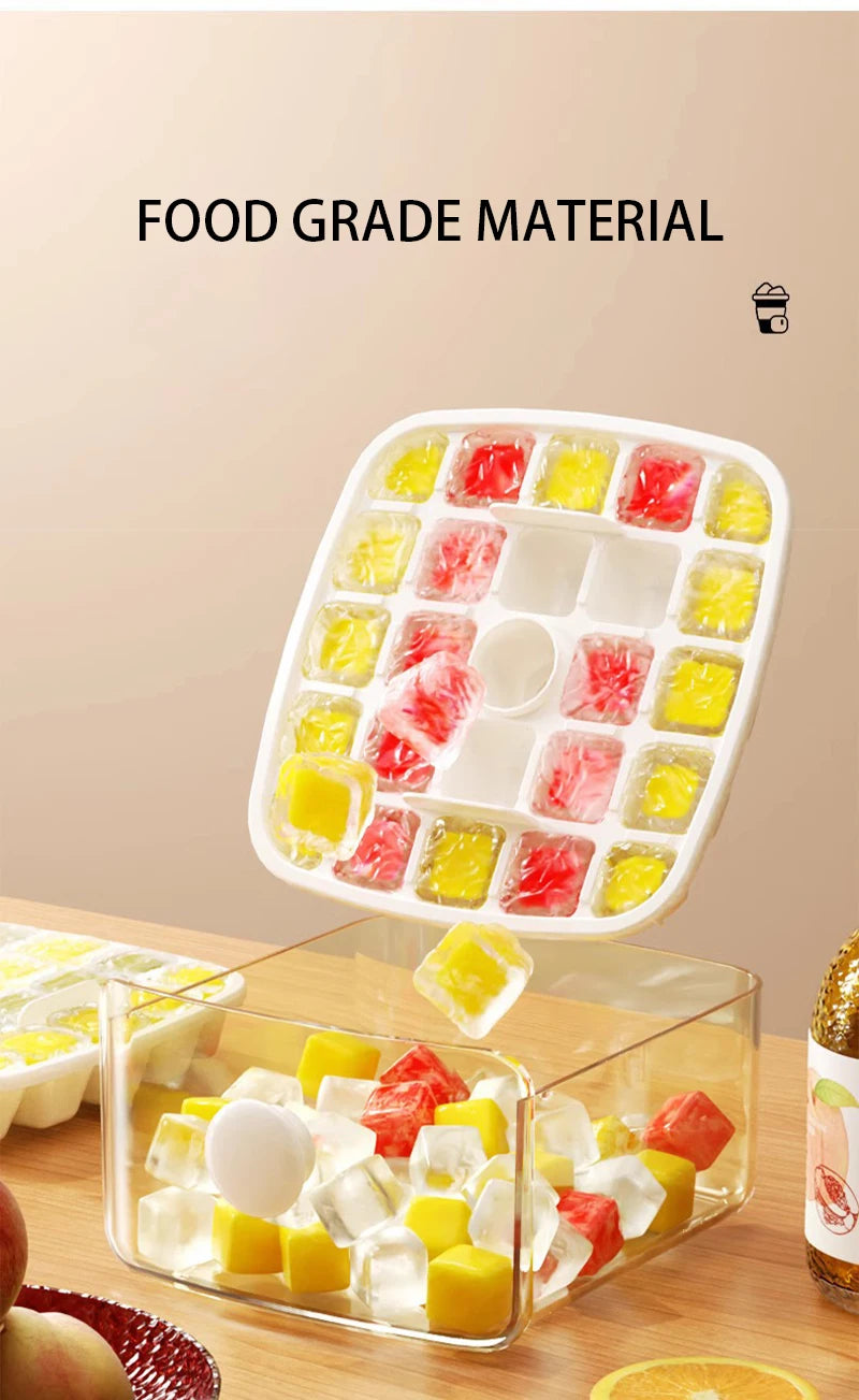 48 Grid Ice Cube Mold Two Layer With Lid/Ice Clips Storage Box Whiskey Cocktail Tools Food Grade Ice Cream Ice Cube Maker Mold