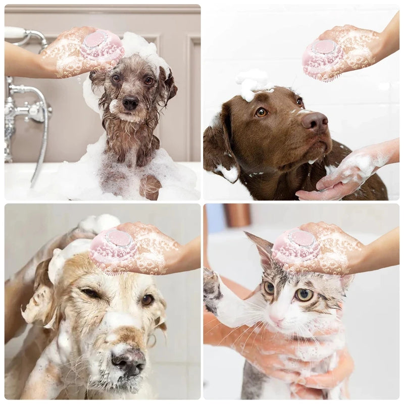 Pet Dog Cat Massage Silicone Bath Filling Liquid Rubbing Back Towel Bath Shampoo