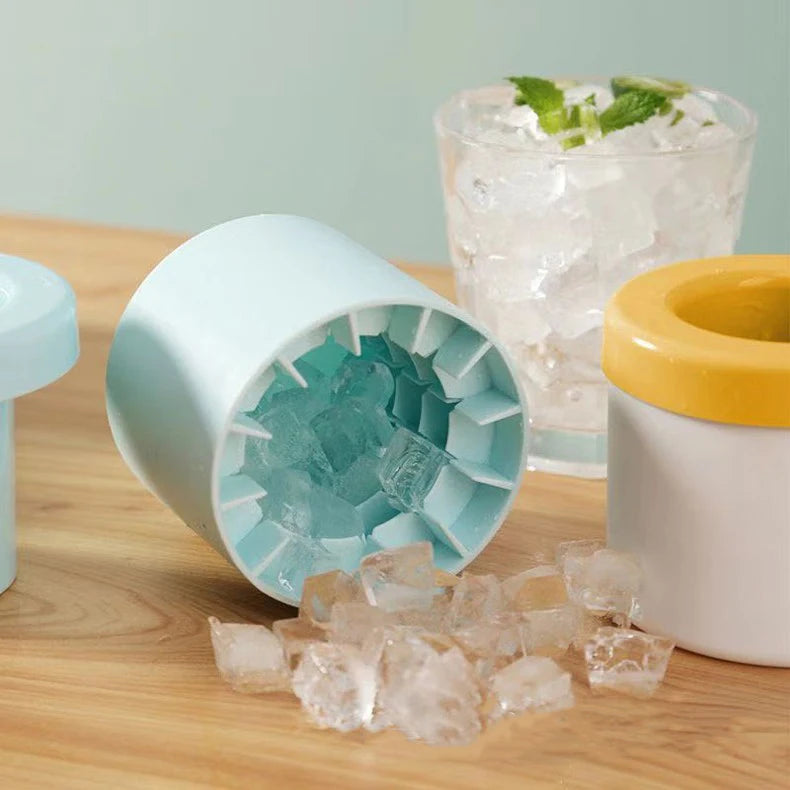 Molde de cubo de gelo de silicone redondo balde de gelo verão caseiro faça você mesmo geladeira congelar máquina de gelo criativo molde de cubo de gelo ferramentas de bar ou cozinha