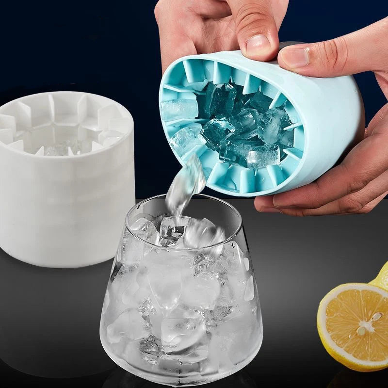 Molde de cubo de gelo de silicone redondo balde de gelo verão caseiro faça você mesmo geladeira congelar máquina de gelo criativo molde de cubo de gelo ferramentas de bar ou cozinha