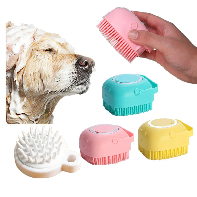 Pet Dog Cat Massage Silicone Bath Filling Liquid Rubbing Back Towel Bath Shampoo